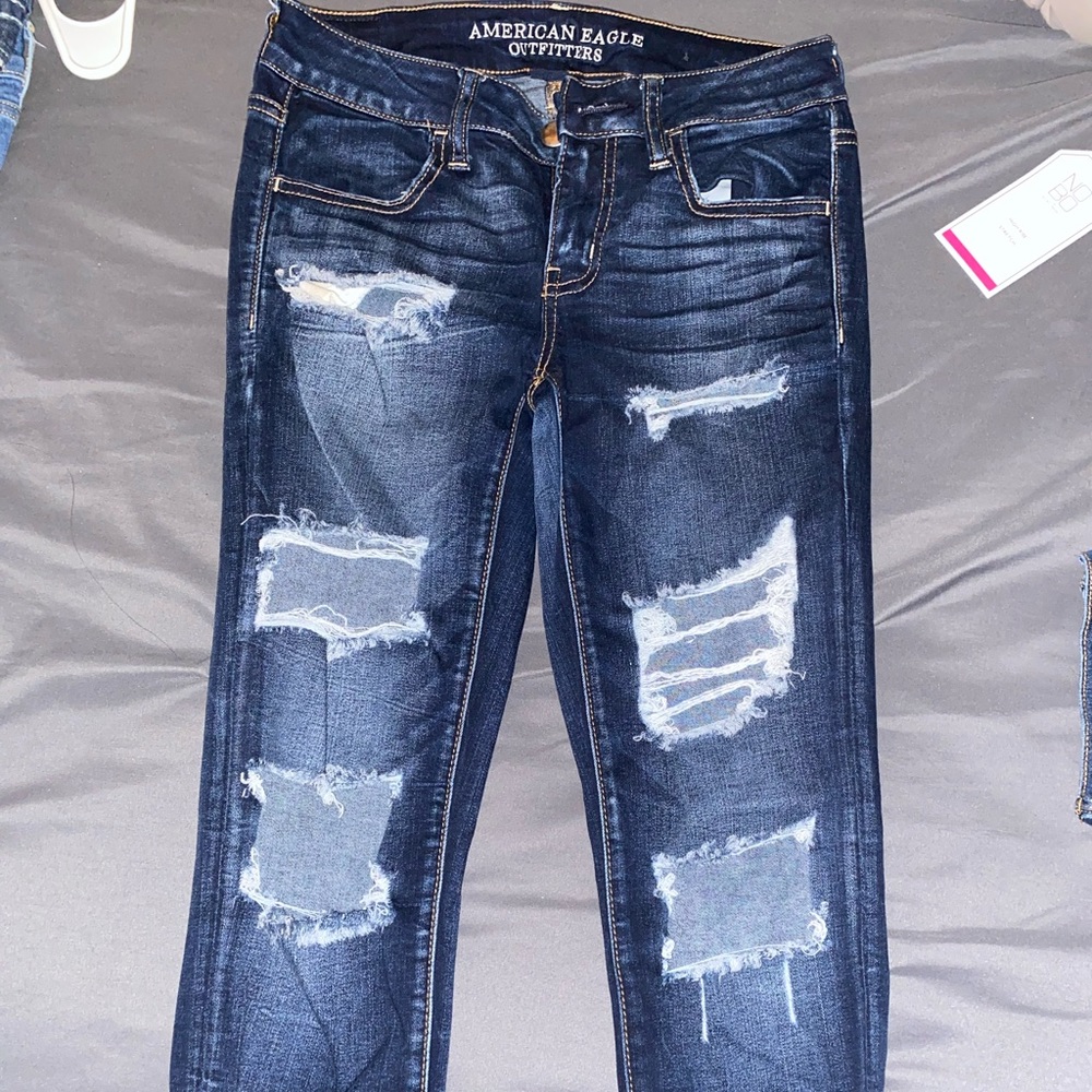 Dark blue jeans